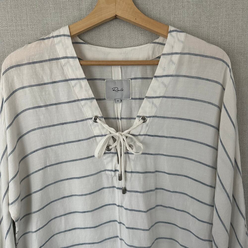 Rails Lily Positano Stripe Linen Tunic Top Size X… - image 5